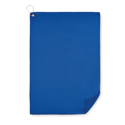 PET GOLF TOWEL with Hook Clip in Blue.