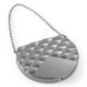 HANDBAG SHAPE METAL LADIES COMPACT MIRROR with Chain in Silver.