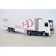 ARTICULATED TRUCK AND SIDE SKIRT TRAILER MODEL in White.