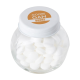 SMALL GLASS JAR with Mints in White.