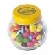 SMALL GLASS JAR with Milk Chocos in Yellow.