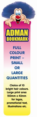 BOOKMARK ADMAN BUG CHARACTER with Full Colour Print.