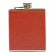 7OZ PU LEATHER HIP FLASK in Russet Red.