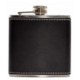 6OZ LEATHER HIP FLASK in Black.