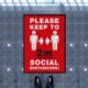 SOCIAL DISTANCING RED WORKPLACE MAT.