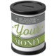 RAFI ROUND MONEY CONTAINER in Black Solid.