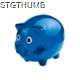 PLASTIC TRANSLUCENT PIGGY BANK MONEY BOX in Blue.