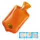 HOT WATER BOTTLE SHAPE HEATED GEL HOT PACK HAND WARMER in Translucent Orange.