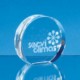 6CM OPTICAL CRYSTAL STAND UP CIRCLE PAPERWEIGHT.
