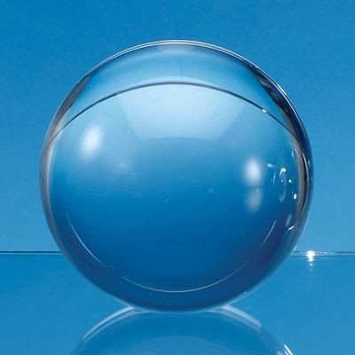 6CM OPTICAL CRYSTAL SPHERE WITH a FLAT BASE.