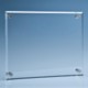 CLEAR TRANSPARENT GLASS WALL DISPLAY PLAQUE.