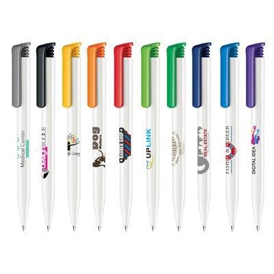 SUPER HIT BASIC PLASTIC BALL PEN in White.