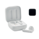 TWS EARBUDS with Solar Charger in White.