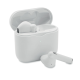 TWS EARBUDS with Charger Base in White.