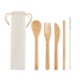 BAMBOO CUTLERY with Straw in Brown.