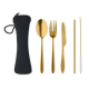 CUTLERY SET STAINLESS STEEL METAL in Gold.