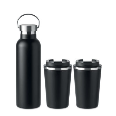STAINLESS STEEL METAL DOUBLE WALL SET in Black