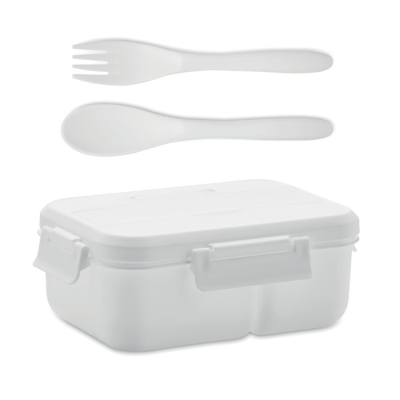 LUNCH BOX with Cutlery in PP in White