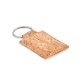 RECTANGULAR CORK KEYRING in Brown.