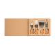 SET OF 4 CHEESE KNIVES in Brown.