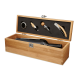 WINE SET in Bamboo Box in Brown.
