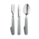 3-PIECE CAMPING UTENSILS SET in Silver.