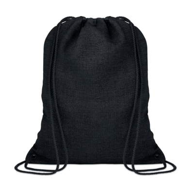1200D HEATHERED DRAWSTRING BAG in Black