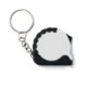 SMALL MEASURING TAPE KEYRING in White.