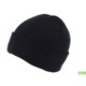 100% RECYCLED POLYESTER KNITTED BEANIE with Turn-Up in Black.