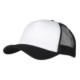 100% POLYESTER FOAM FRONTED MESH BACK TRUCKER HAT in Black-white.