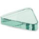 TRIANGLE GREEN GLASS PAPERWEIGHT.