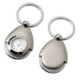 SILVER METAL KEYRING with Clock.