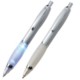 LIGHT UP METAL BALL PEN in Grey with Blue Light.