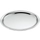 OVAL SILVER CHROME METAL SERVING TRAY.