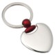 HEART METAL KEYRING in Silver & Red.