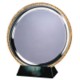 15CM SILVER METAL SALVER with Gold Ribbed Edge.