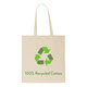 10OZ NATURAL RECYCLED COTTON CANVAS SHOPPER TOTE BAG. Recycled.