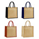 REUSABLE MIDI JUTE TOTE BAG FOR LIFE with Dyed Gusset & Handles.