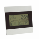 SHINY DAY WEATHER STATION CLOCK in Silver & Black.