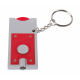 LED LIGHT KEYRING & TROLLEY COIN in Silver & Red.