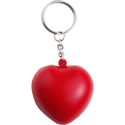 ANTI STRESS HEART KEY HOLDER KEYRING in Red