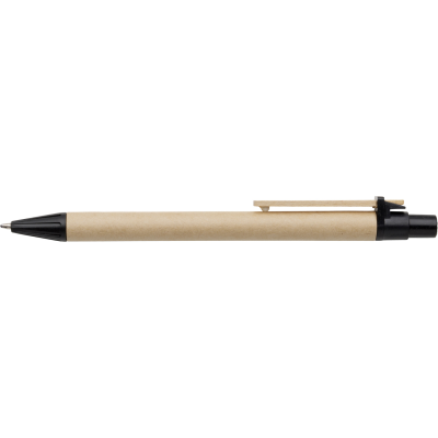 BALL PEN with Cardboard Card Barrel in Black