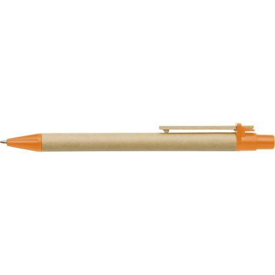 BALL PEN with Cardboard Card Barrel in Orange