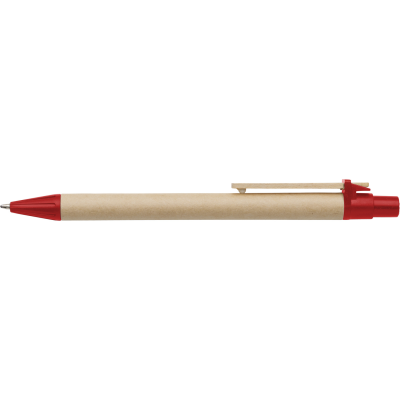 BALL PEN with Cardboard Card Barrel in Red