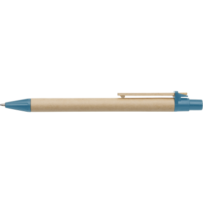 BALL PEN with Cardboard Card Barrel in Light Blue