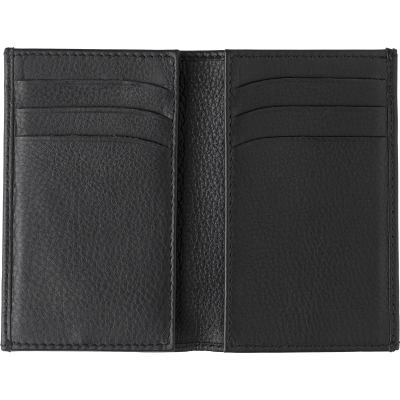 SPLIT LEATHER CREDIT CARD WALLET in Black