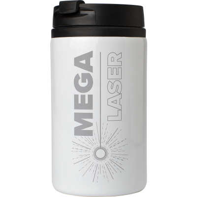 STAINLESS STEEL METAL DOUBLE WALLED THERMOS CUP (300ML) in White
