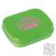 FLAT HINGED TIN with Sugar Free Mints in Pale Green.