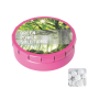 ROUND CLICK TIN with Dextrose Mints in Pink.