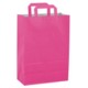 PAPER BAG, FLAT HANDLE 260 x 360 x 120 MM in Pink.